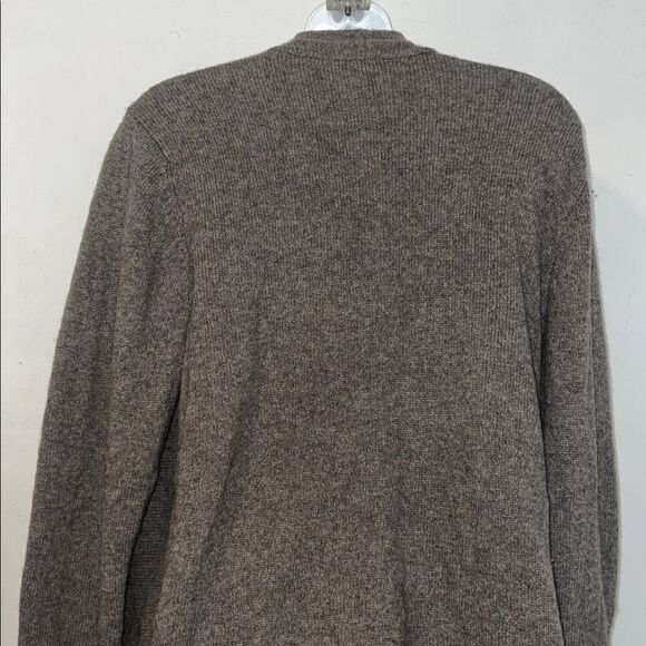 EILEEN FISHER Brown and Black Yak and Merino Wool Blend Wrap Cardigan-L - Picture 6 of 9